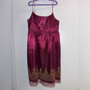 Betsy and babs semi formal dress purple with gold accent girl size 14